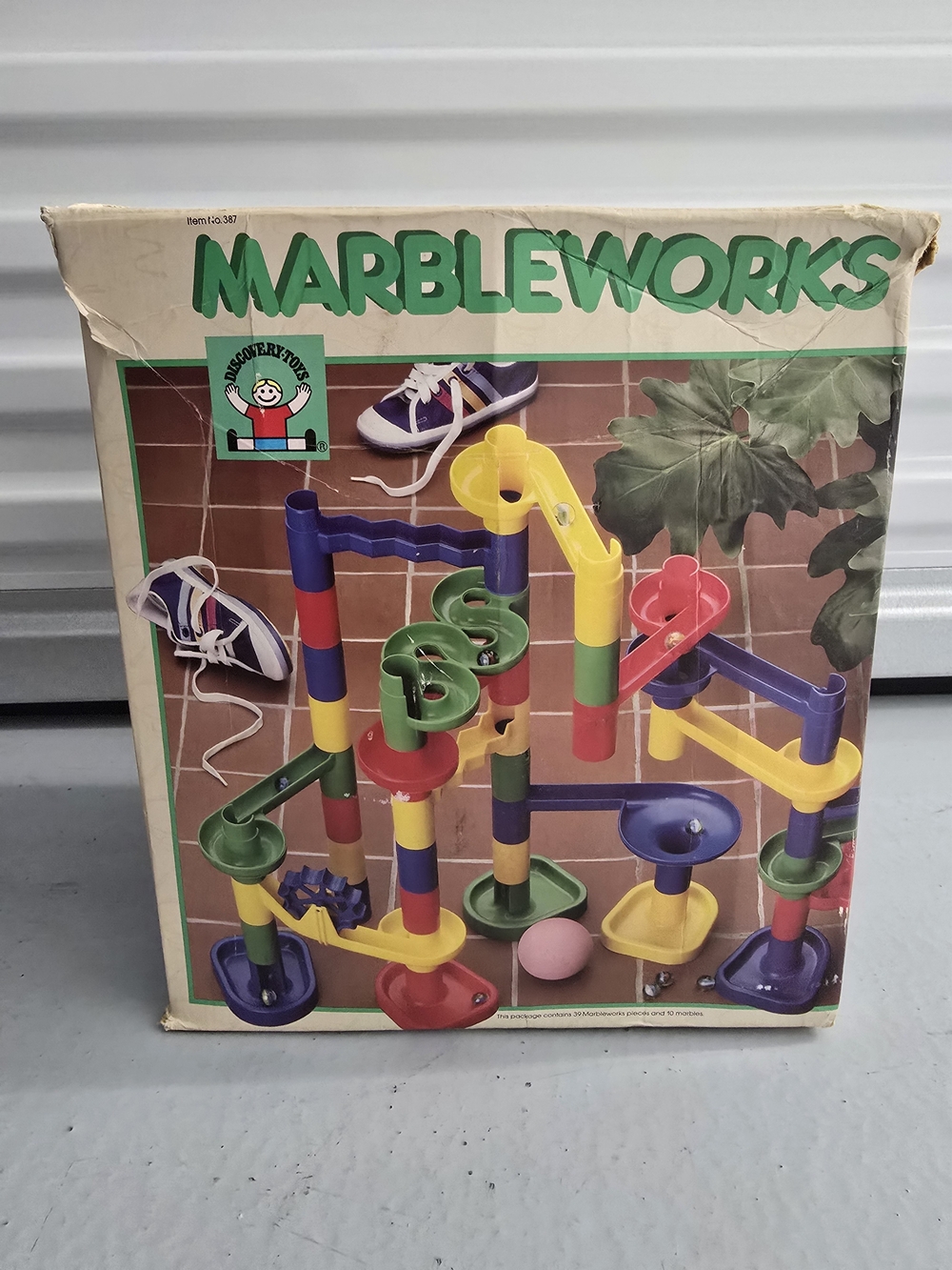 VTG 1988 Discovery Toys Marbleworks 99% Complete W/ 5 Marbles In Red Bag EUC.